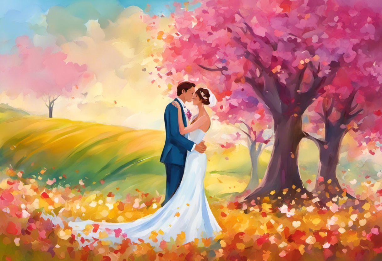 Invitation de mariage avec design personnalisé, peinture numérique